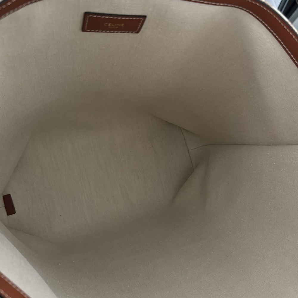 Celine *NEW* Triomphe Tan and Brown Women's Tote Bag with Pouch & Dust Cover - Picture 10 of 15